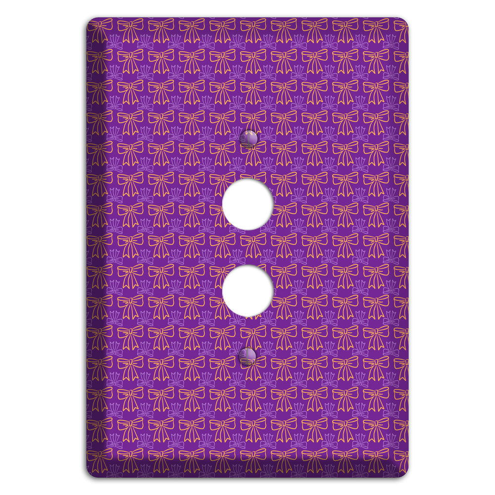 Purple with Pink Bows 1 Pushbutton Wallplate