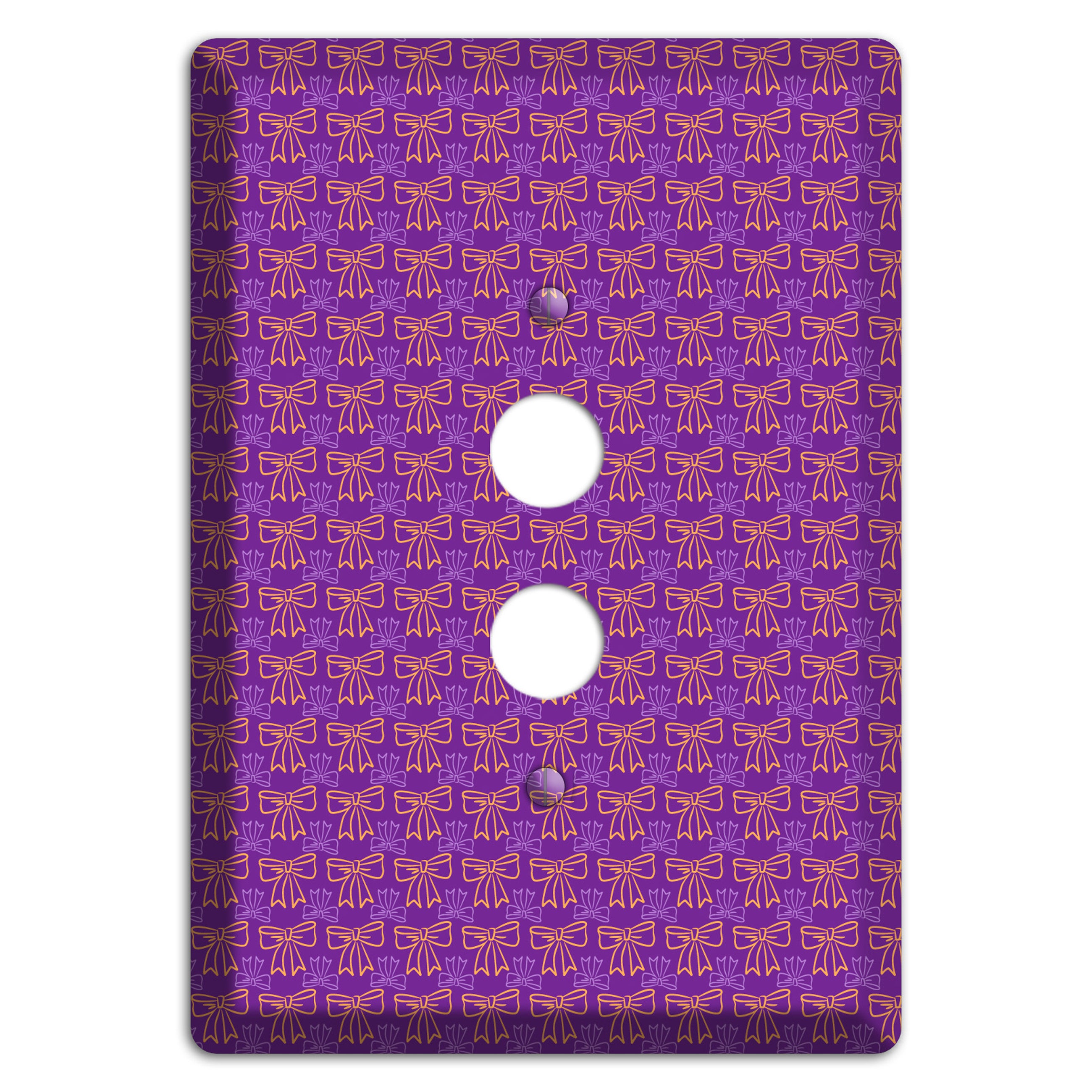Purple with Pink Bows 1 Pushbutton Wallplate