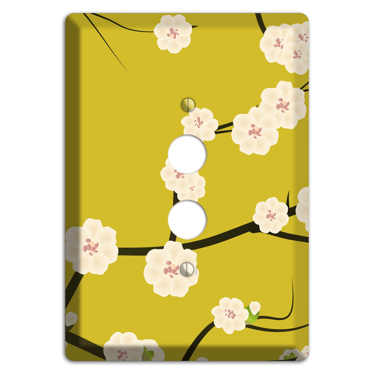 Yellow Chery Blossoms 1 Pushbutton Wallplate