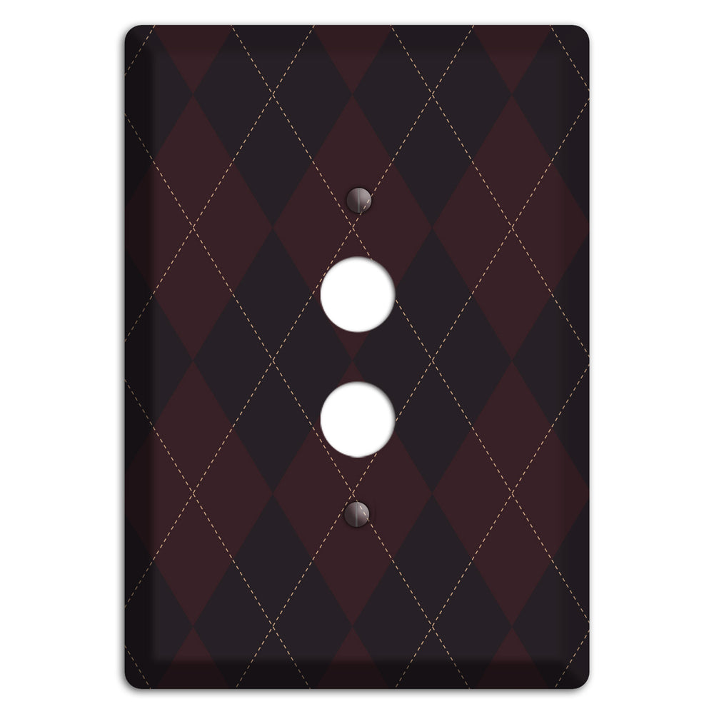 Black Argyle 1 Pushbutton Wallplate