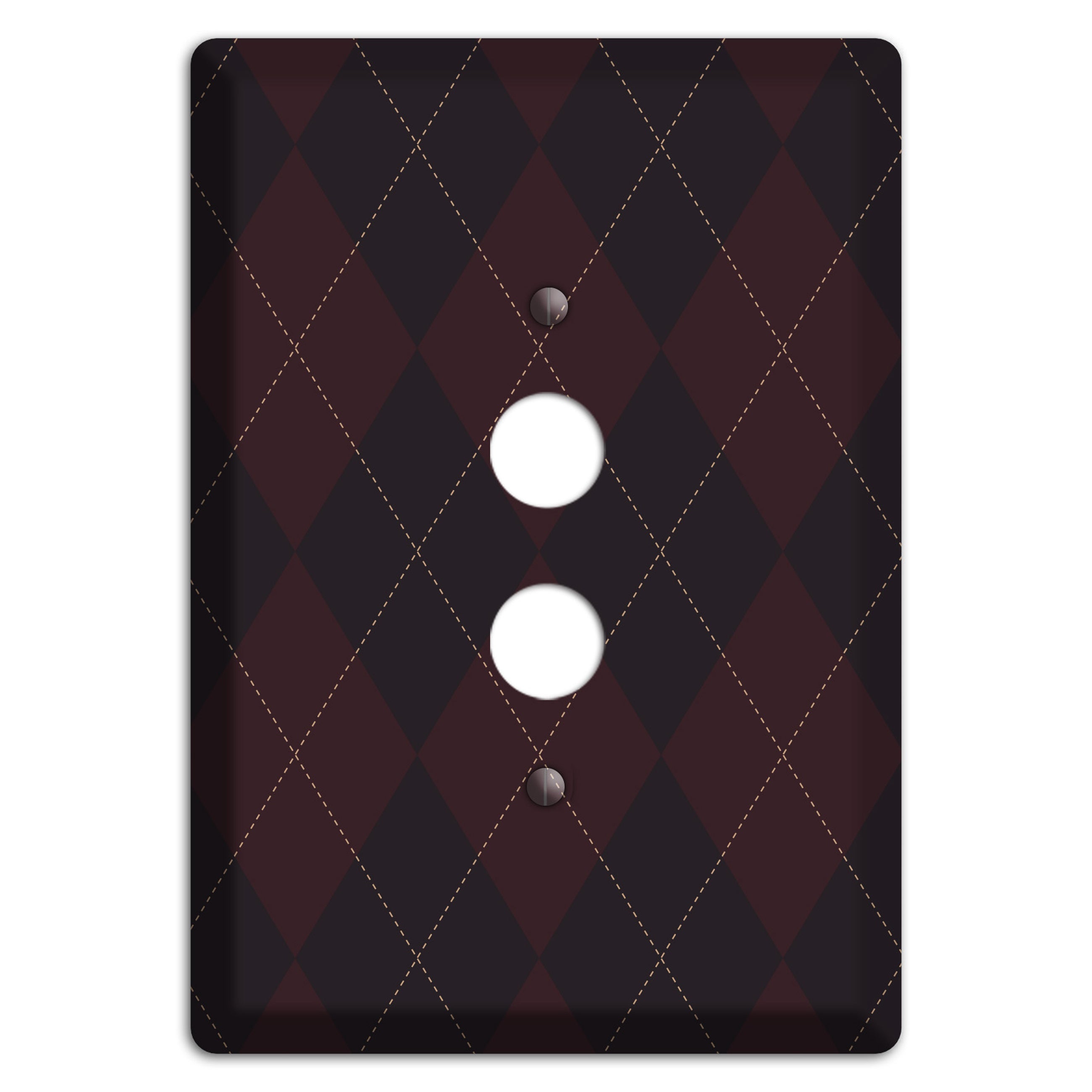 Black Argyle 1 Pushbutton Wallplate