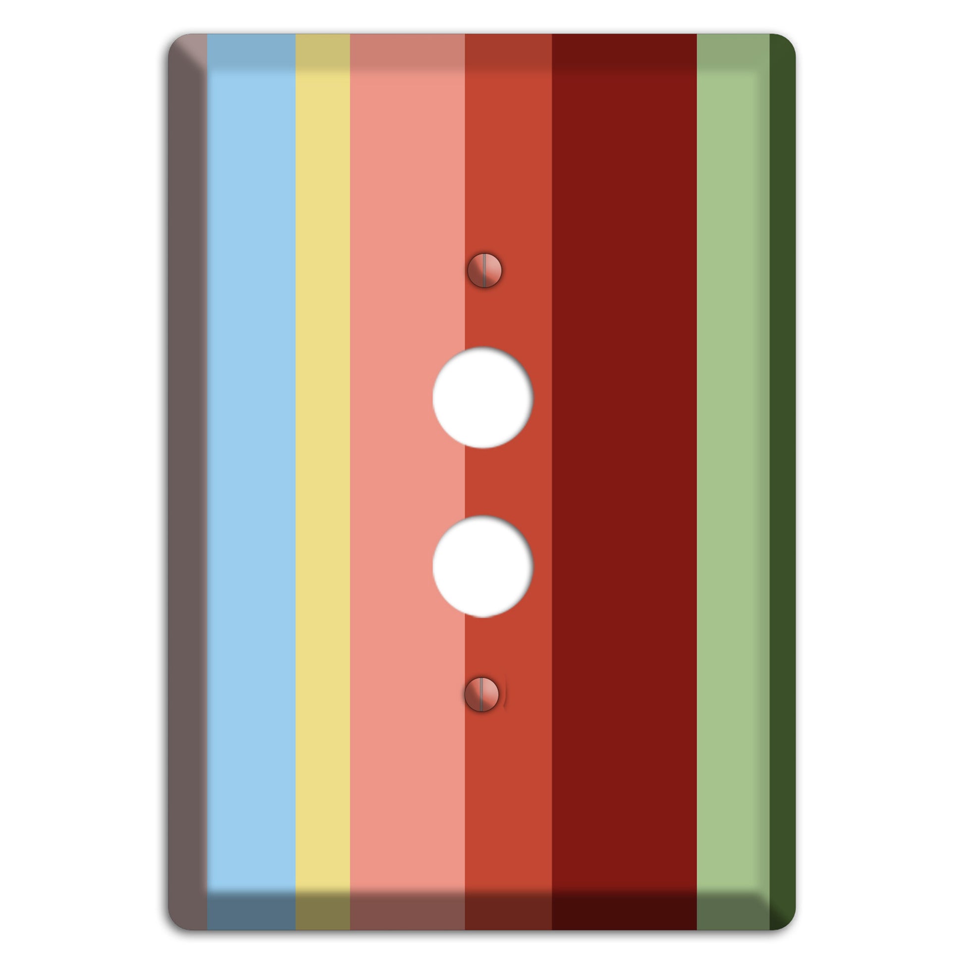 Multi Pastel Vertical Stripe 1 Pushbutton Wallplate