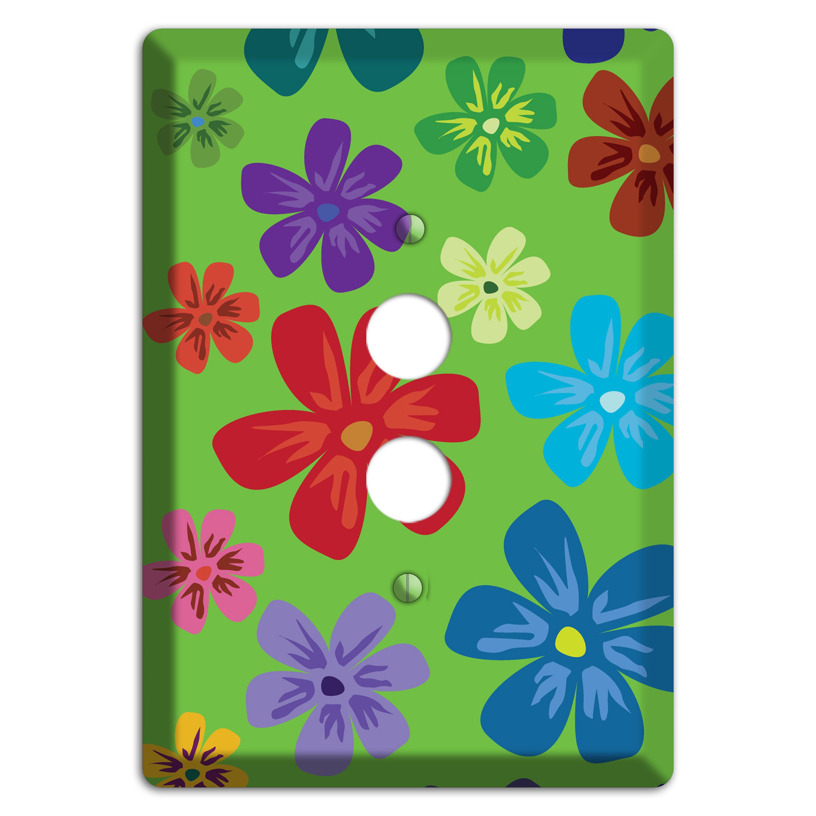 Orange Flowers 1 Pushbutton Wallplate