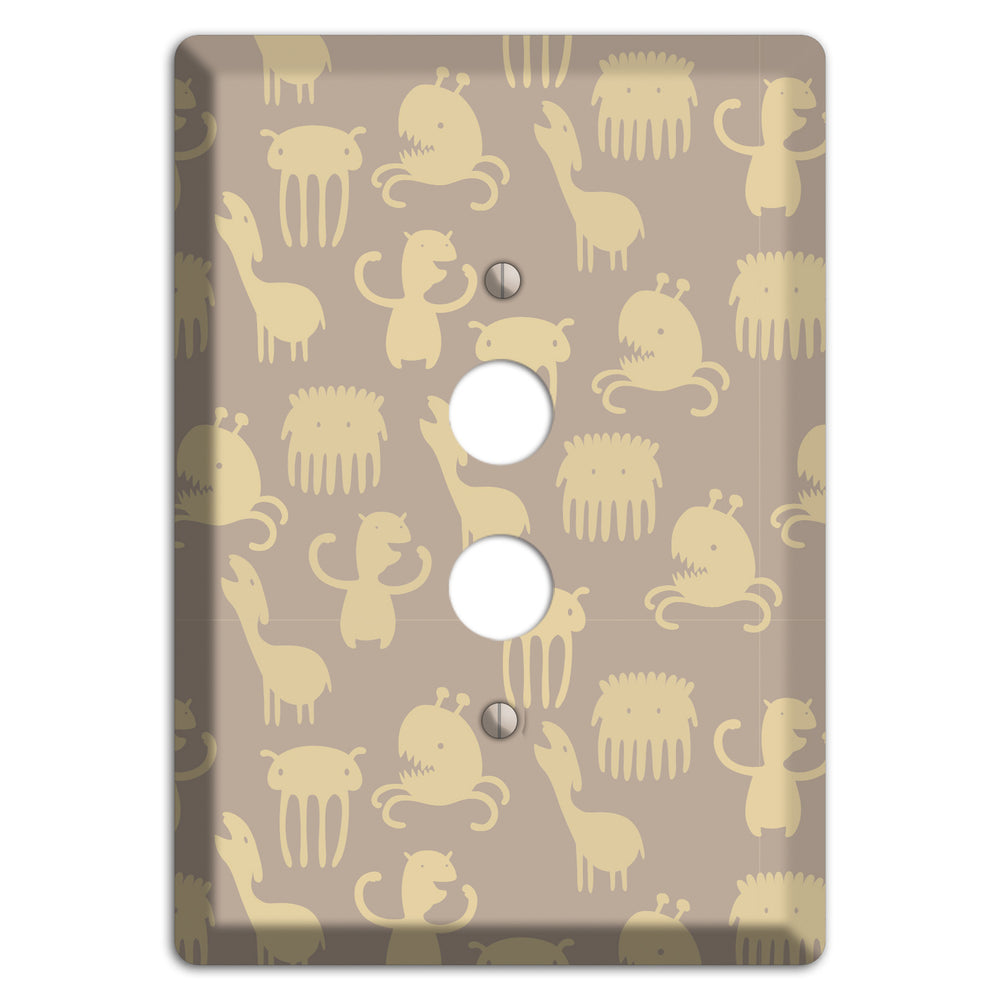 Silly Monsters Brown 1 Pushbutton Wallplate
