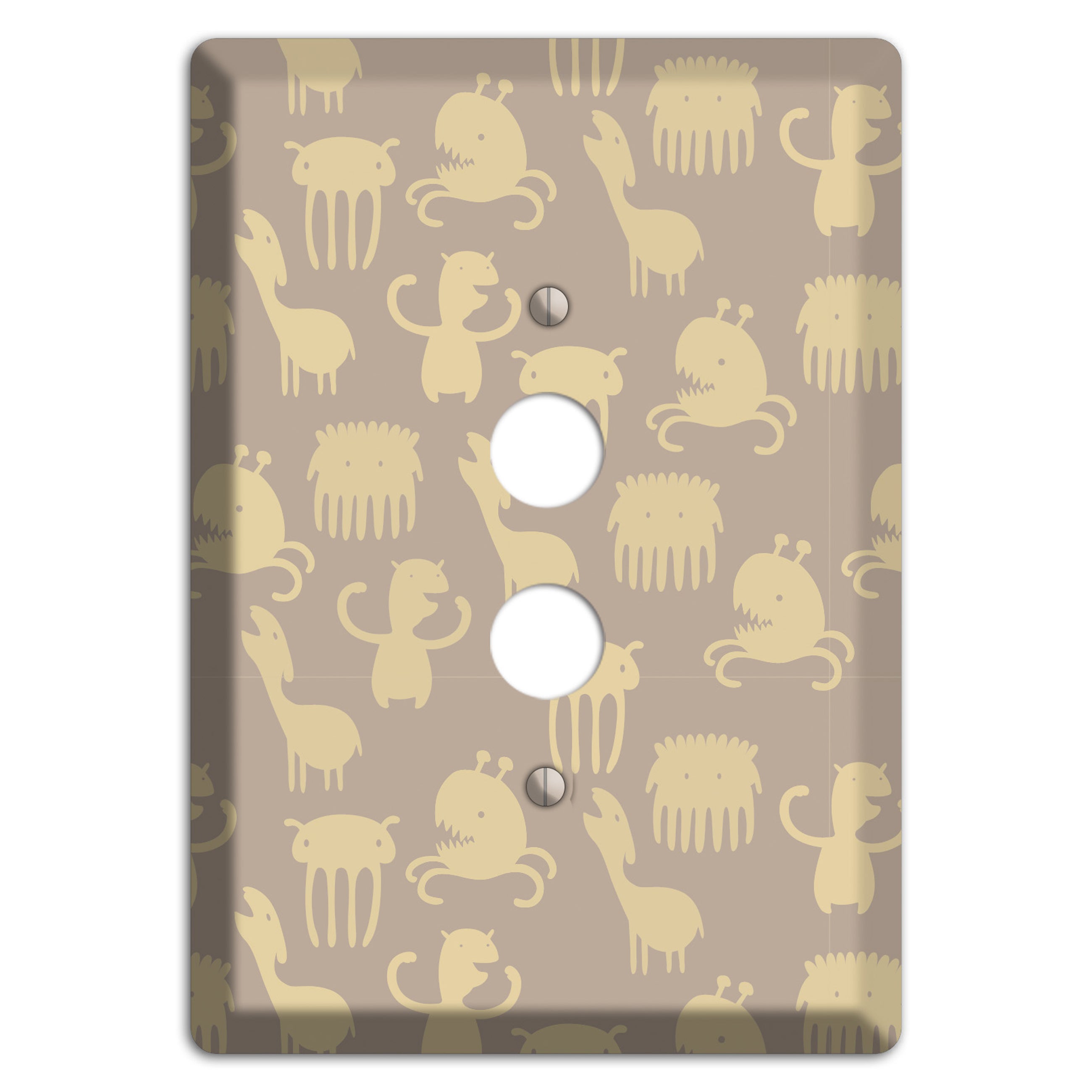 Silly Monsters Brown 1 Pushbutton Wallplate