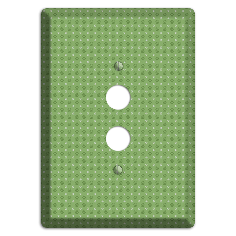 Green Paw Prints 1 Pushbutton Wallplate