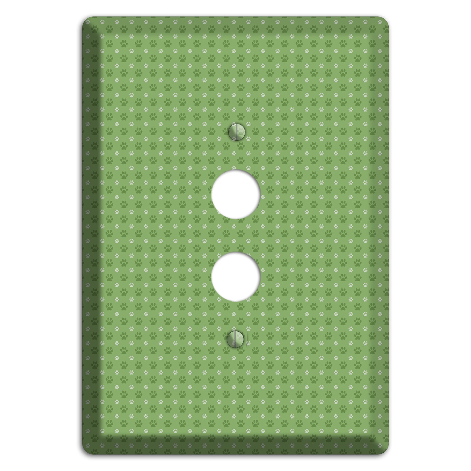 Green Paw Prints 1 Pushbutton Wallplate