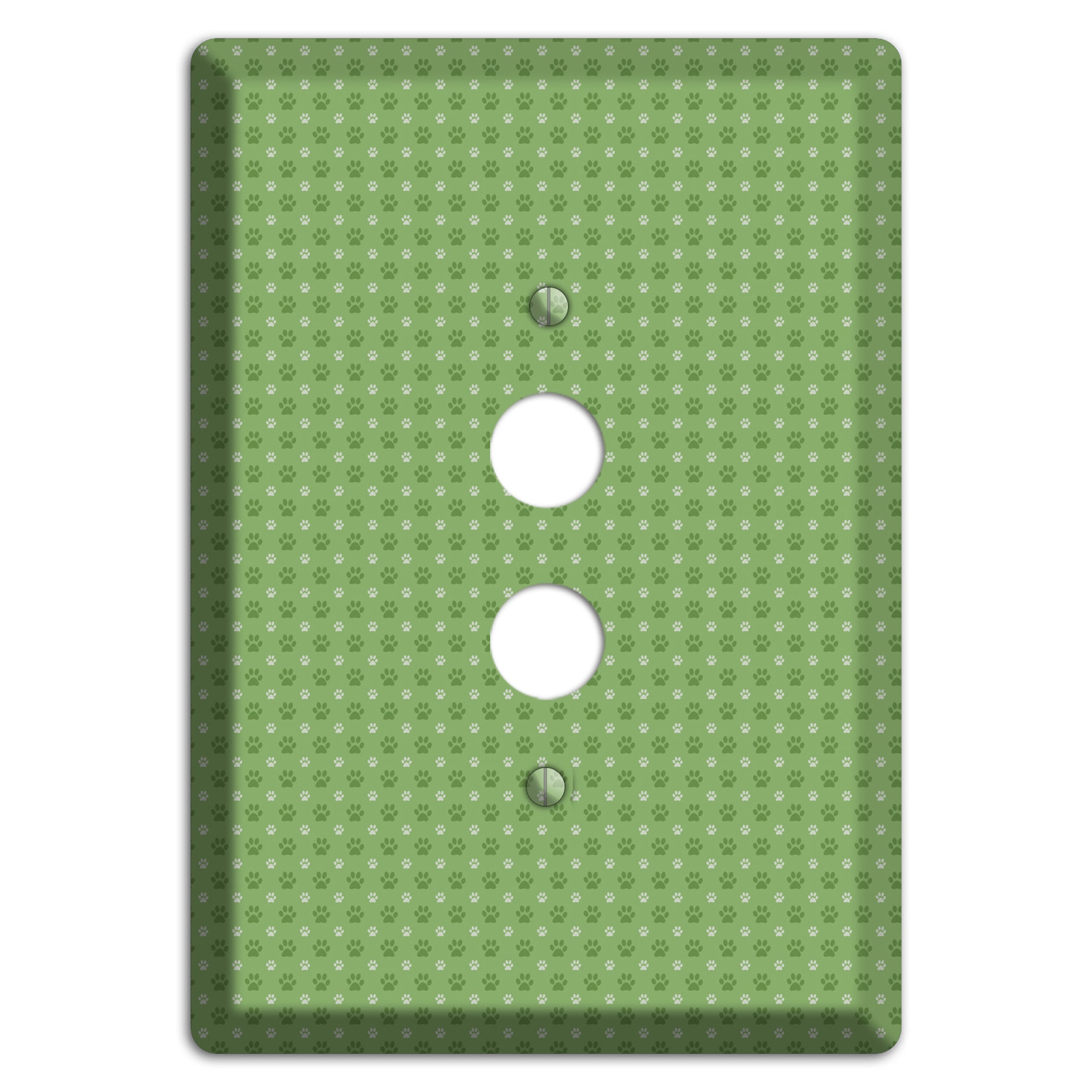 Green Paw Prints 1 Pushbutton Wallplate