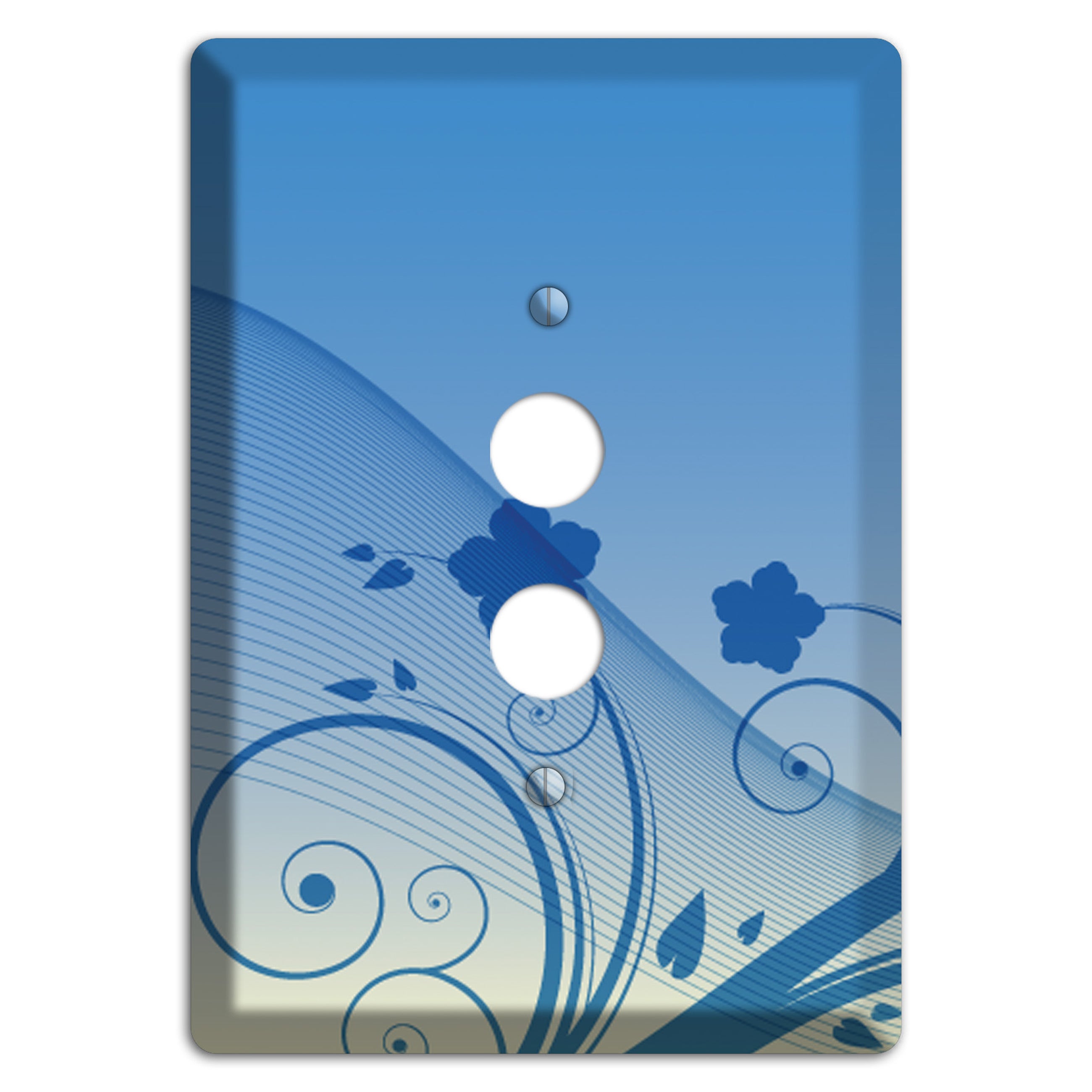 Blue Swirls 1 Pushbutton Wallplate