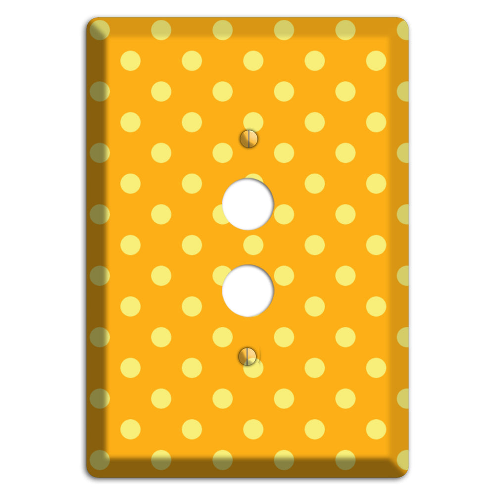 Orange and Yellow Polka Dot 1 Pushbutton Wallplate