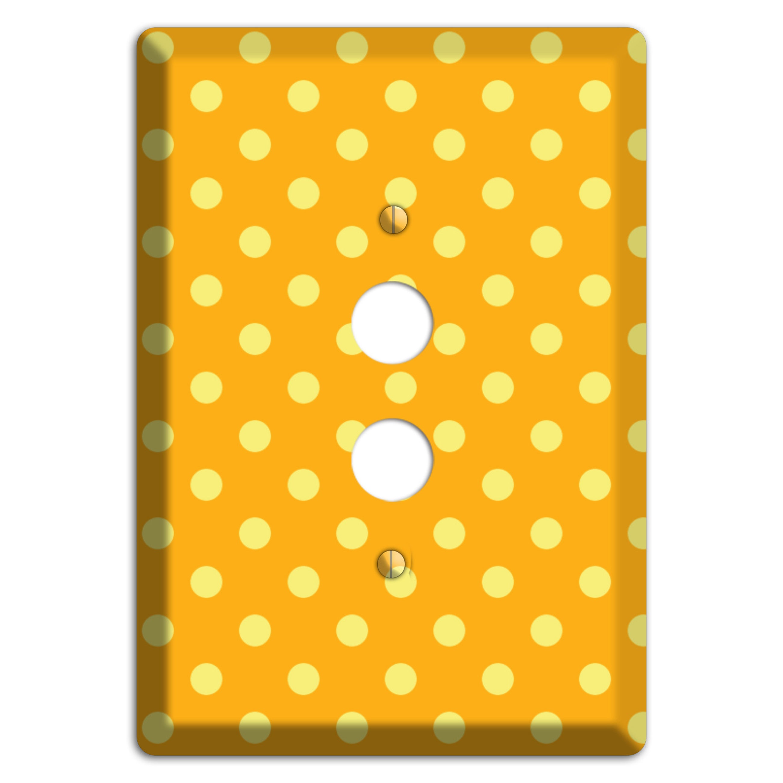 Orange and Yellow Polka Dot 1 Pushbutton Wallplate
