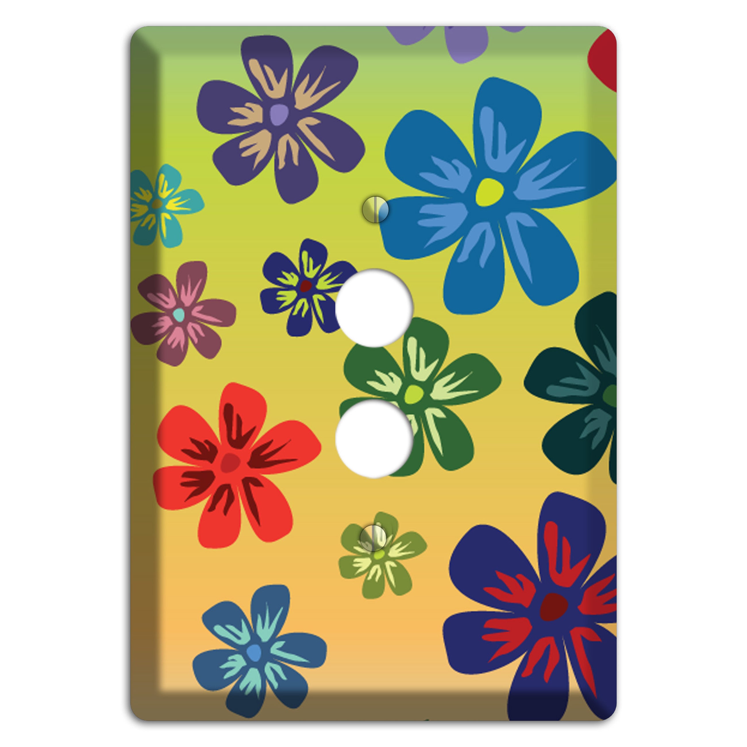 Black Flowers 1 Pushbutton Wallplate
