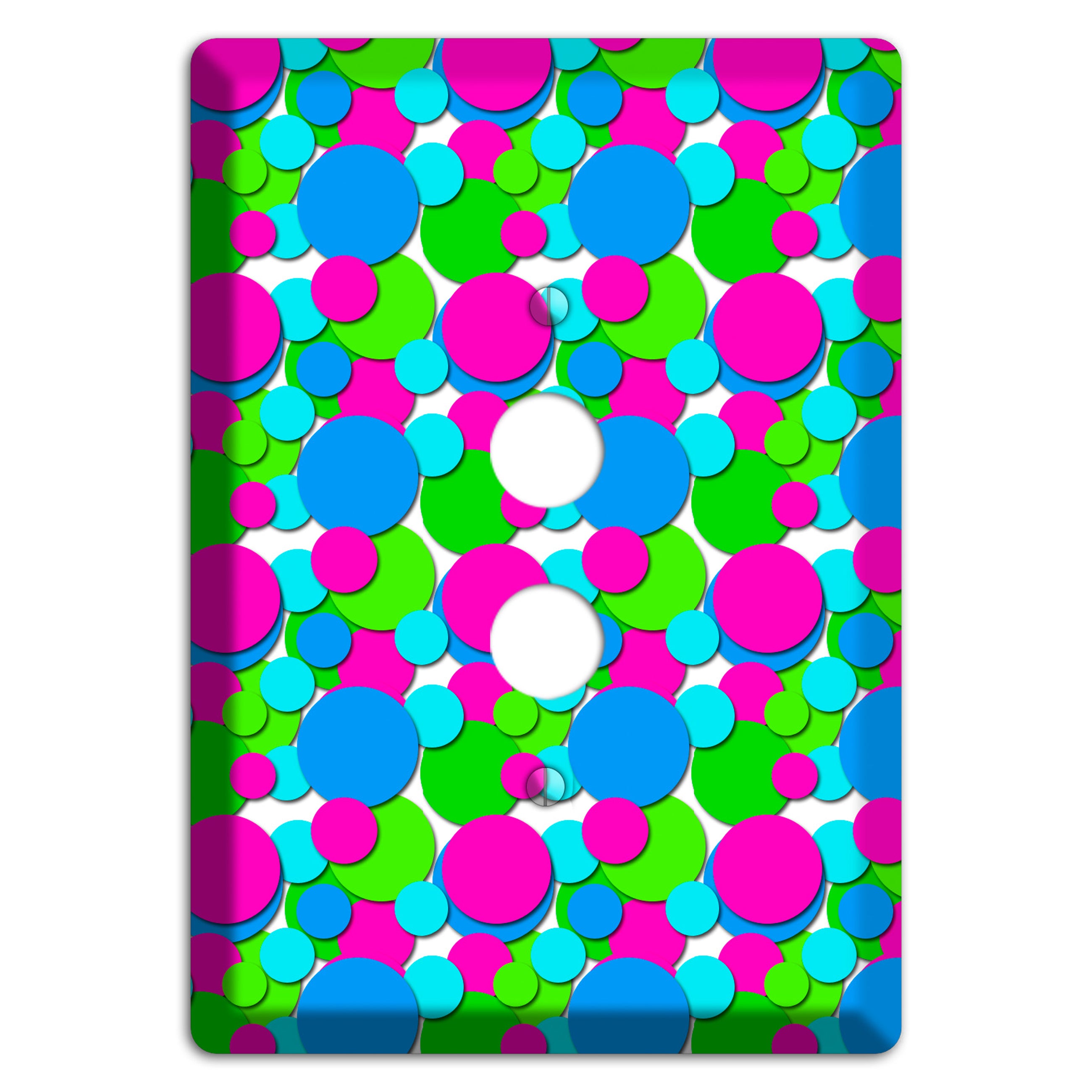 Fuschia Lime Blue Bubble Dots 1 Pushbutton Wallplate