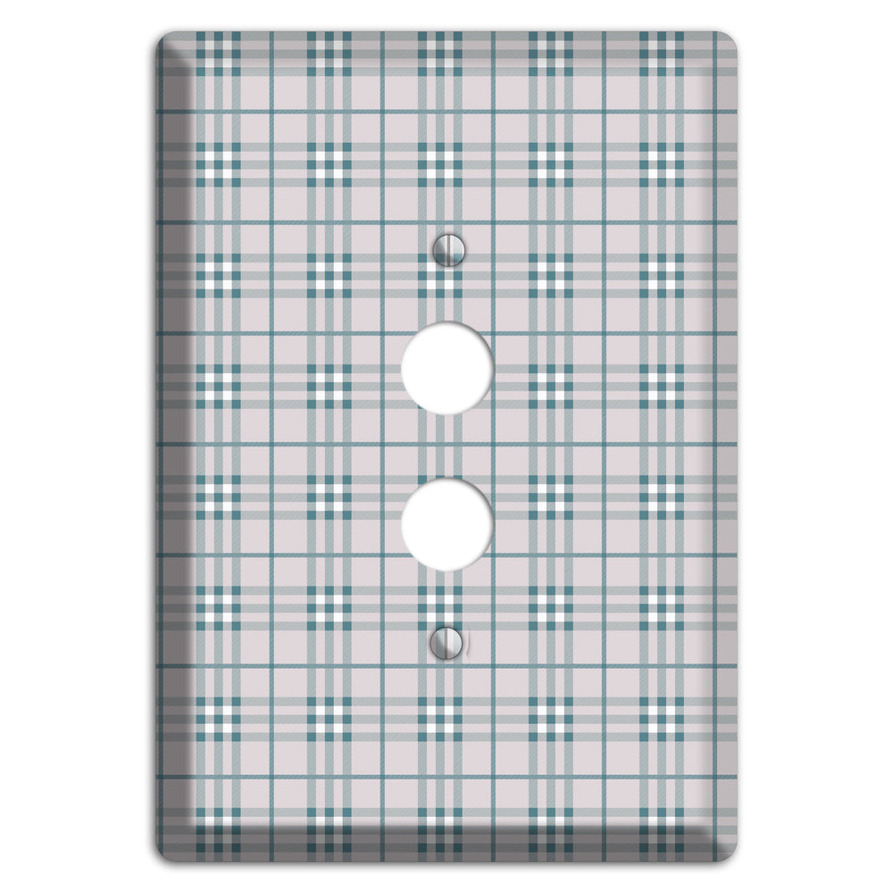 Multi Grey Plaid 1 Pushbutton Wallplate