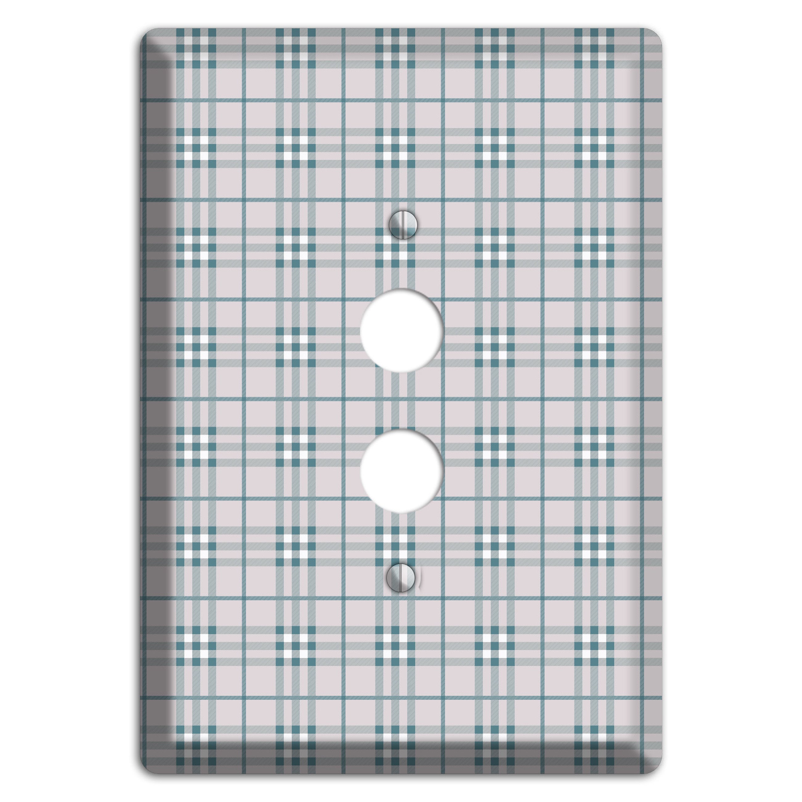Multi Grey Plaid 1 Pushbutton Wallplate