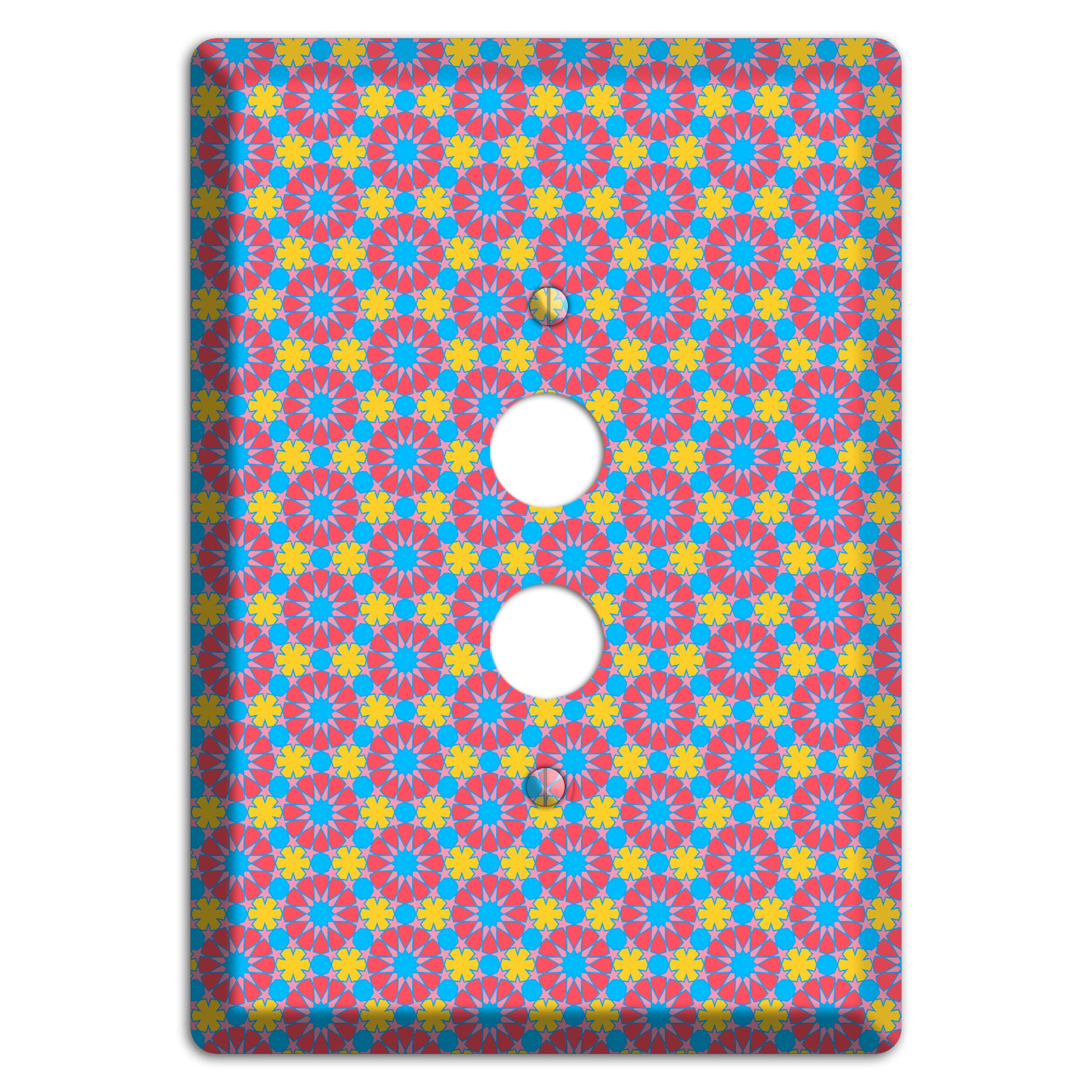 Fuschia Blue Yellow Foulard 1 Pushbutton Wallplate