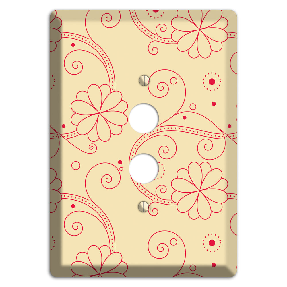 Off White Floral Swirl 1 Pushbutton Wallplate