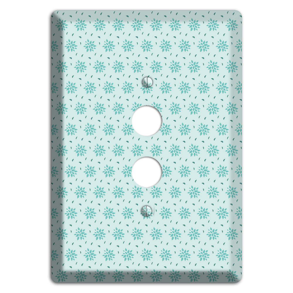 Soft Blue Calico 1 Pushbutton Wallplate