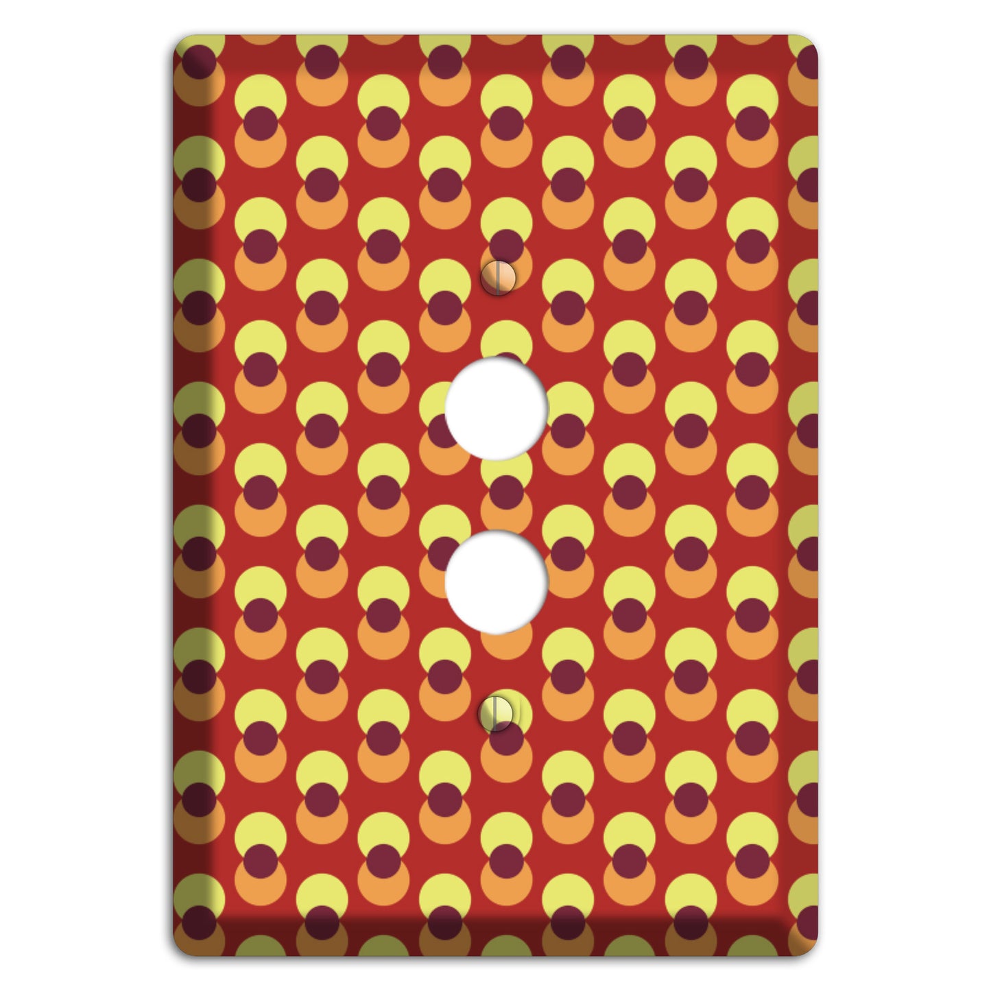 Red Yellow Coral Overlain Dots 1 Pushbutton Wallplate