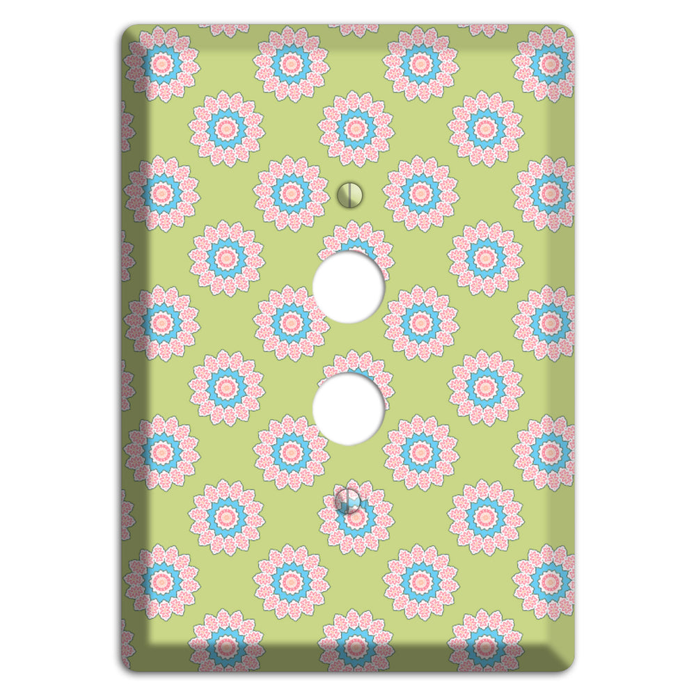 Lime with Suzani Dots 1 Pushbutton Wallplate