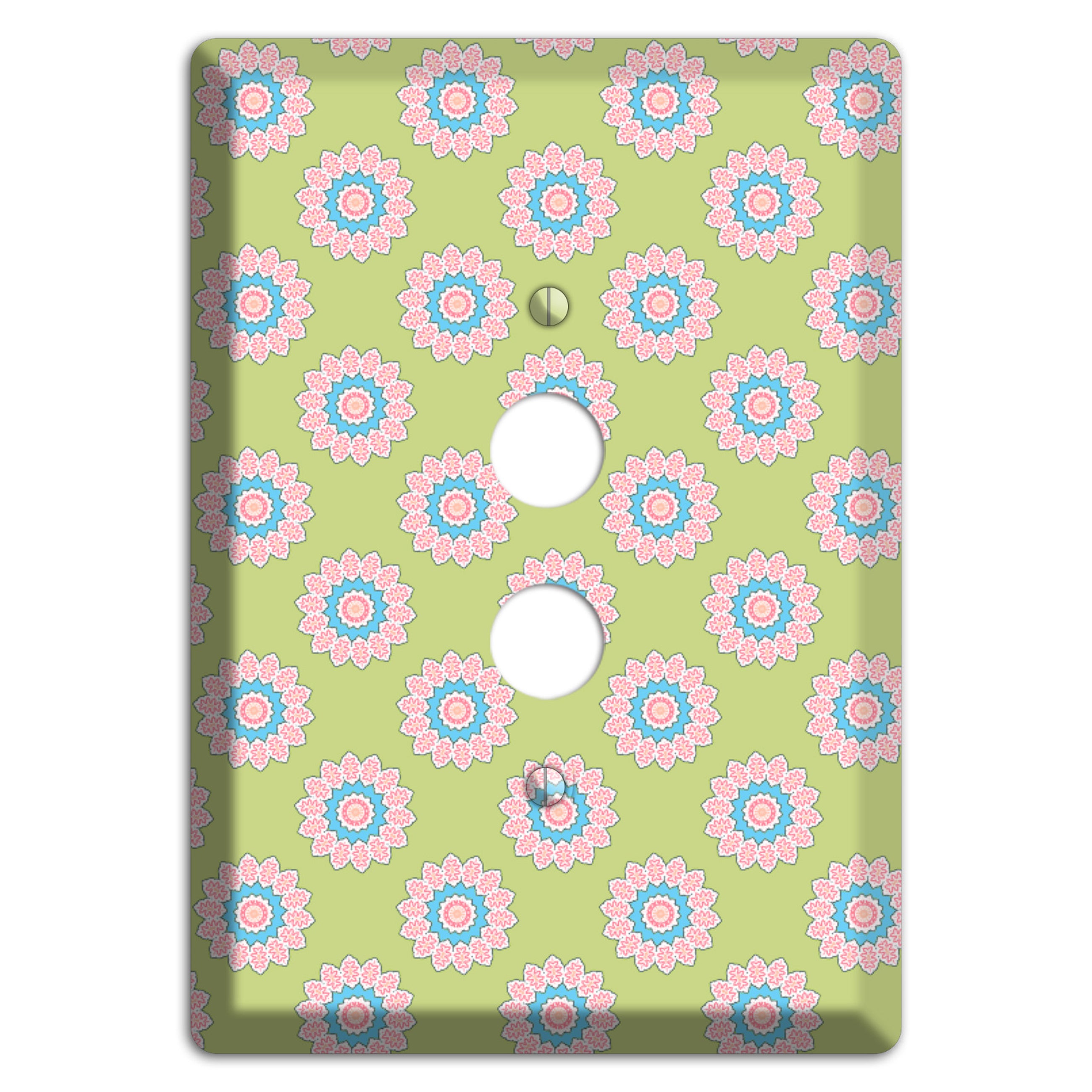 Lime with Suzani Dots 1 Pushbutton Wallplate