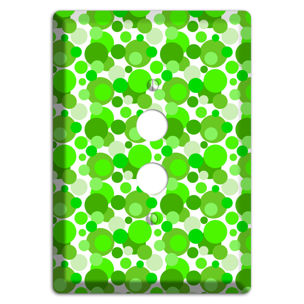 Multi Green Bubble Dots 1 Pushbutton Wallplate