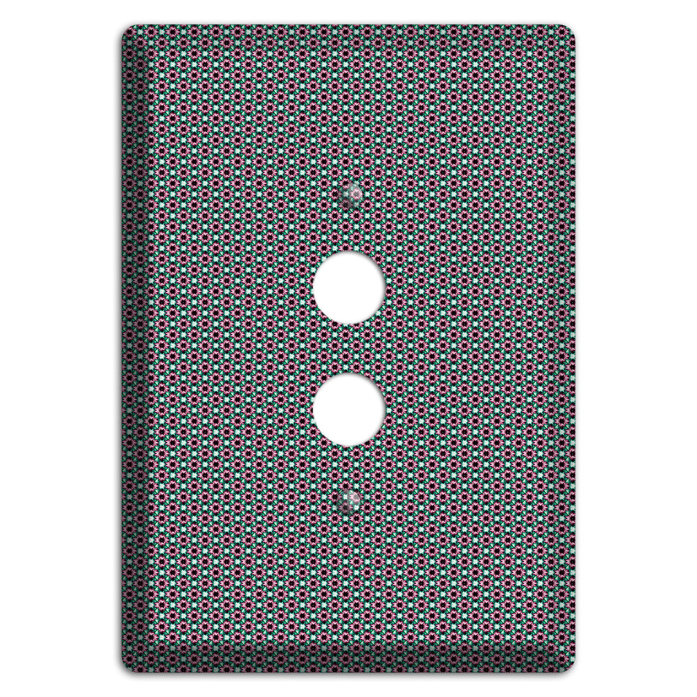 Green Red Grey Geometric 1 Pushbutton Wallplate