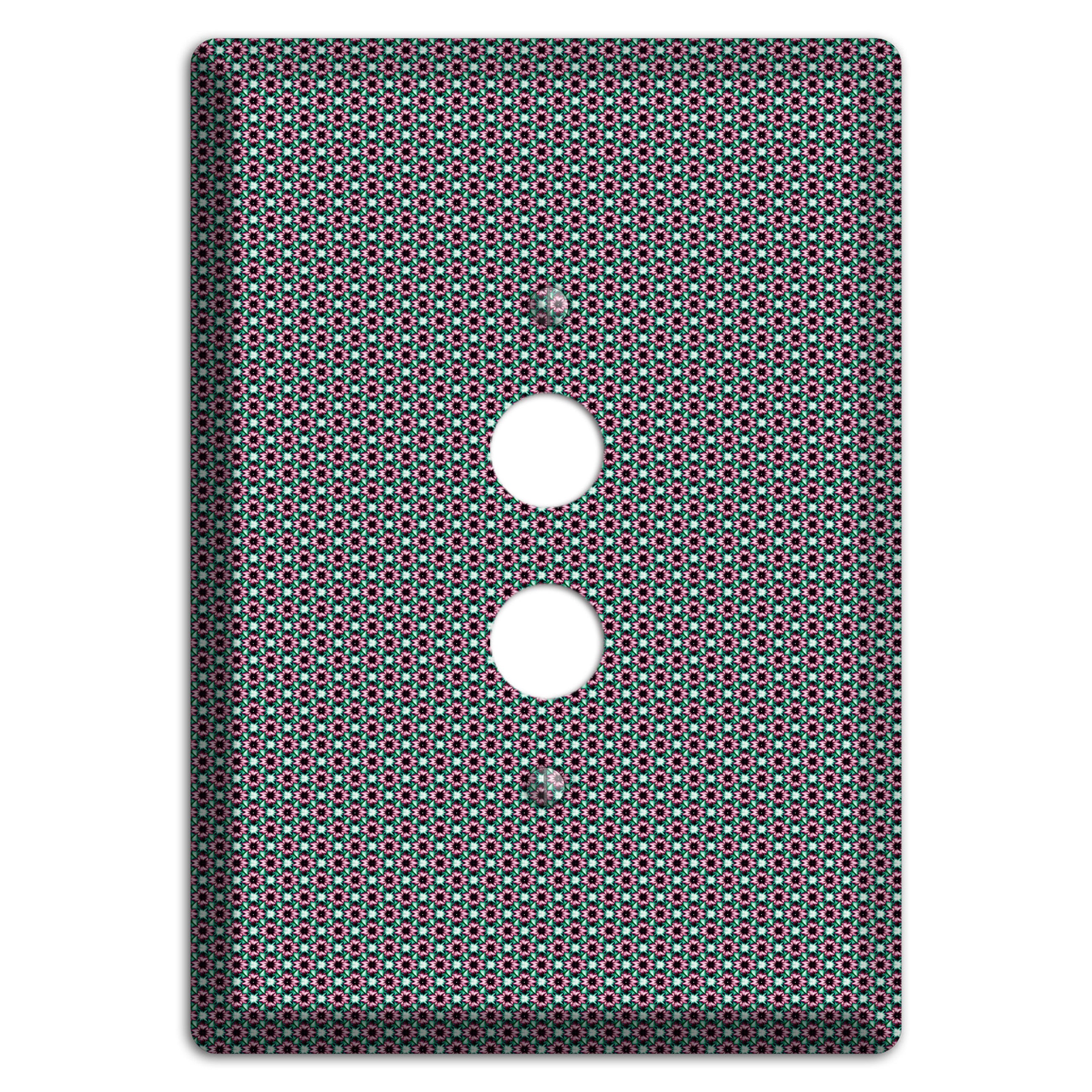 Green Red Grey Geometric 1 Pushbutton Wallplate