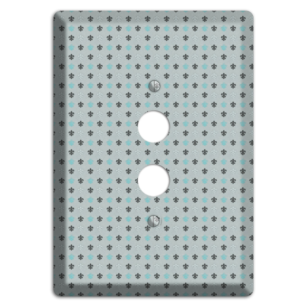 Dusty Blue with Fleur de Lis 1 Pushbutton Wallplate