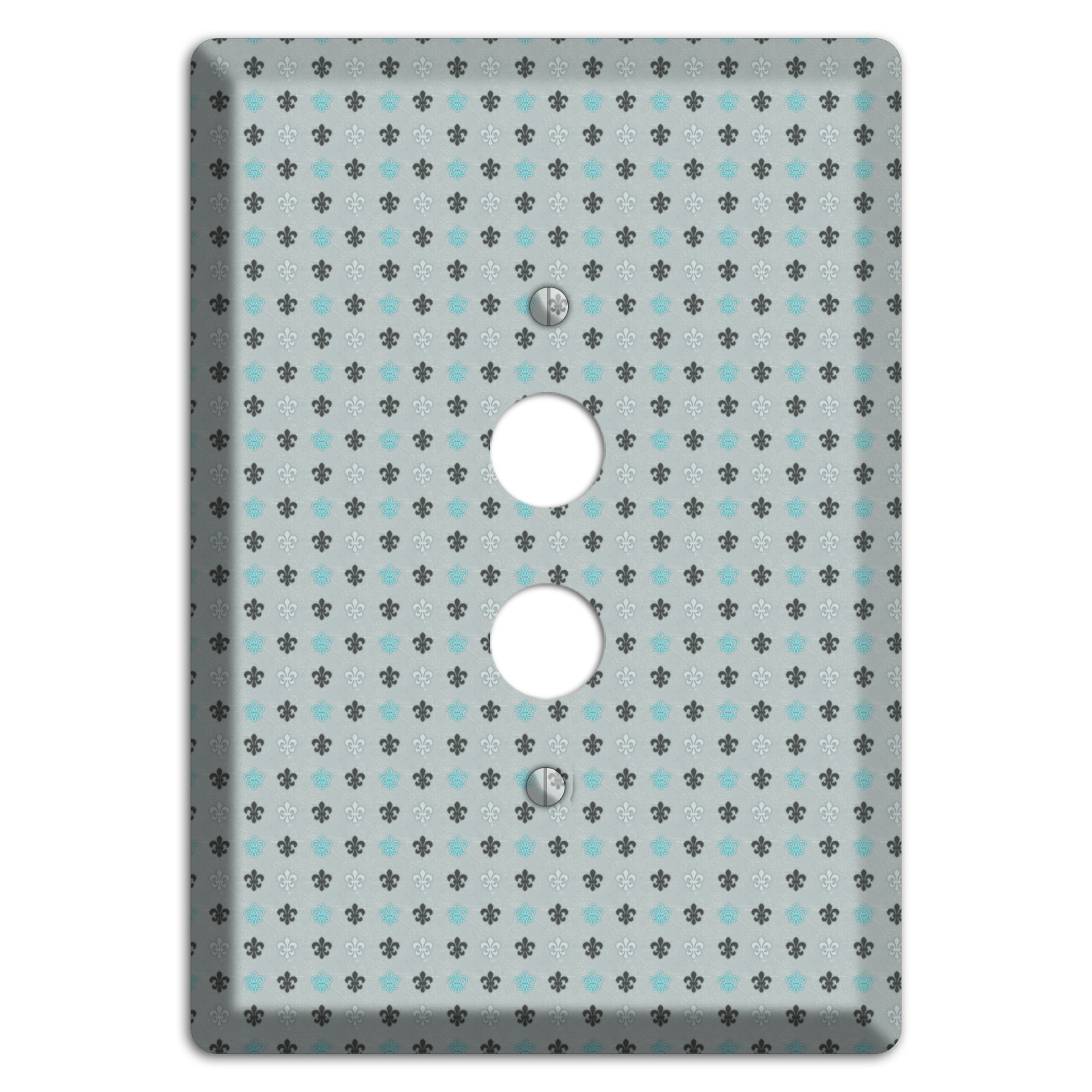 Dusty Blue with Fleur de Lis 1 Pushbutton Wallplate