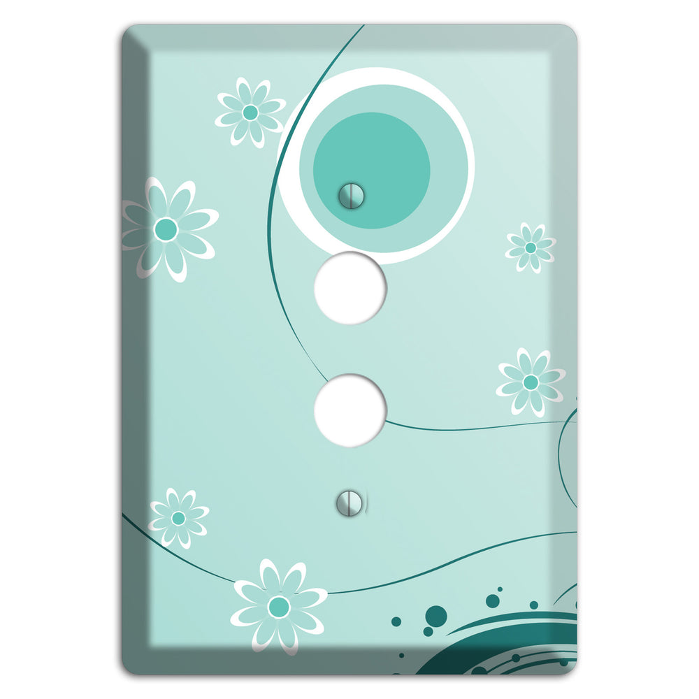 Light Green Floral 1 Pushbutton Wallplate