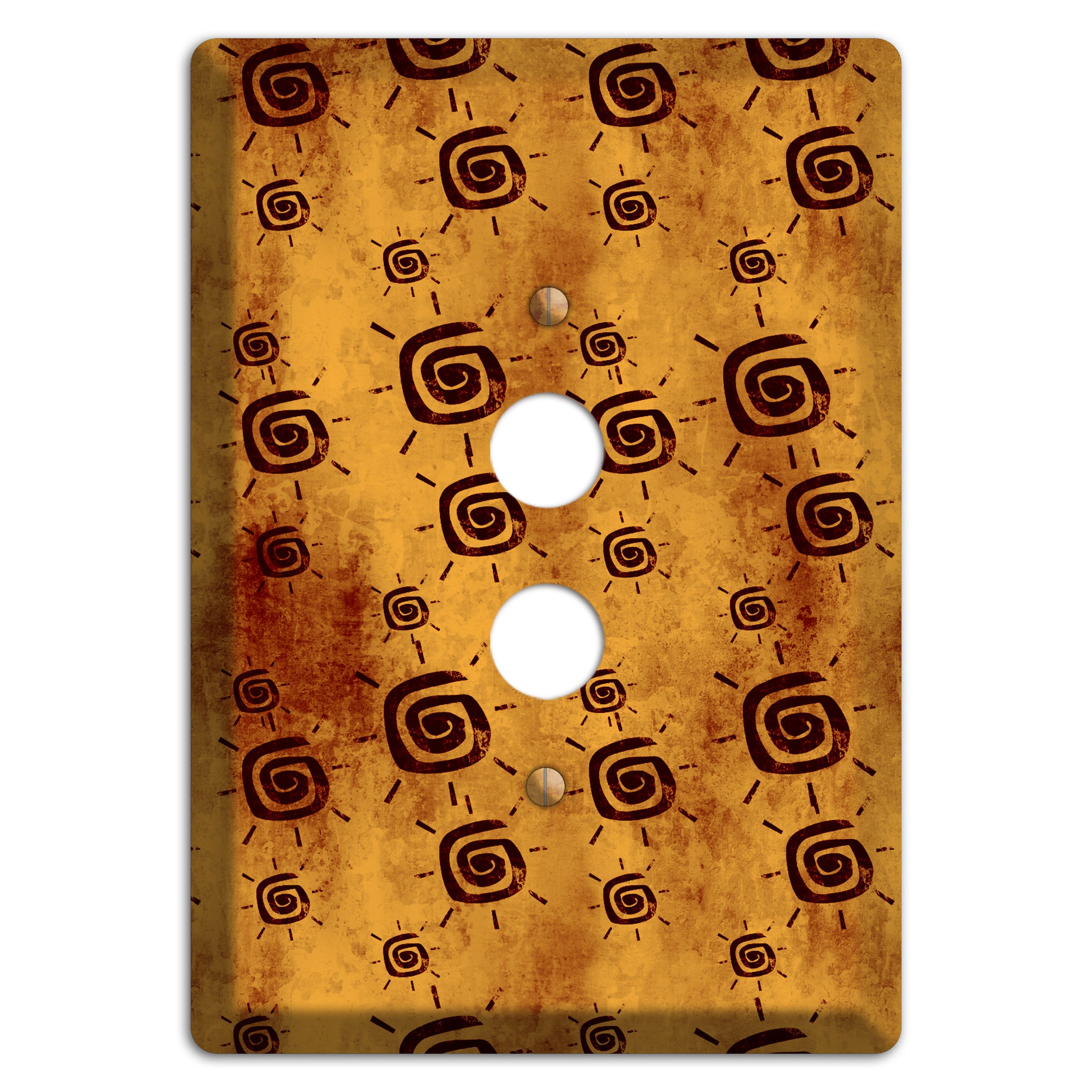 Mustard with Maroon Swirl 1 Pushbutton Wallplate