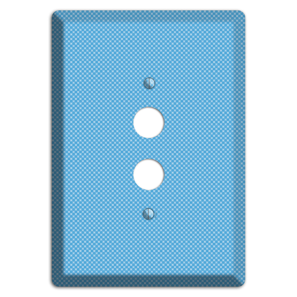 Light Blue Tiny Check 1 Pushbutton Wallplate