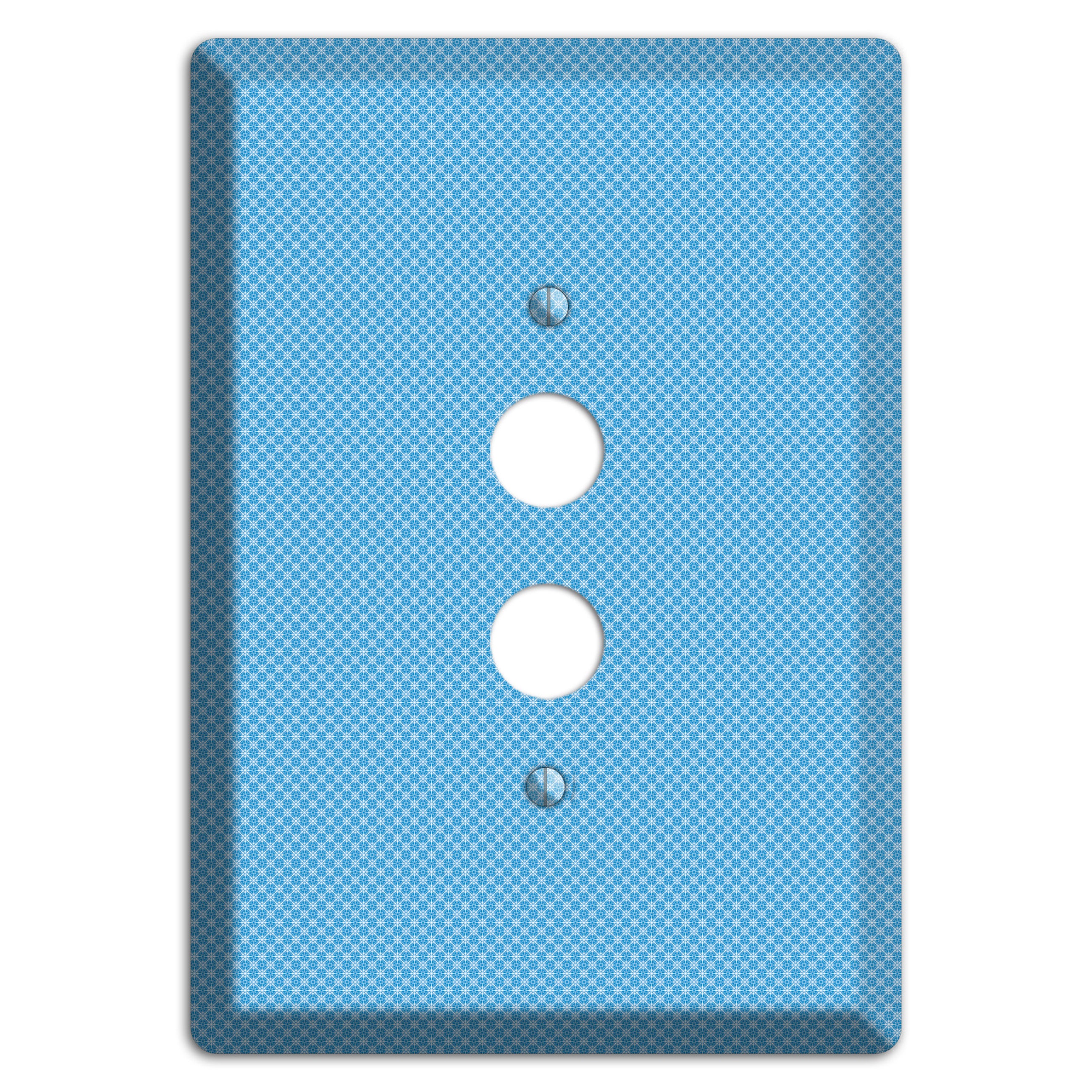 Light Blue Tiny Check 1 Pushbutton Wallplate