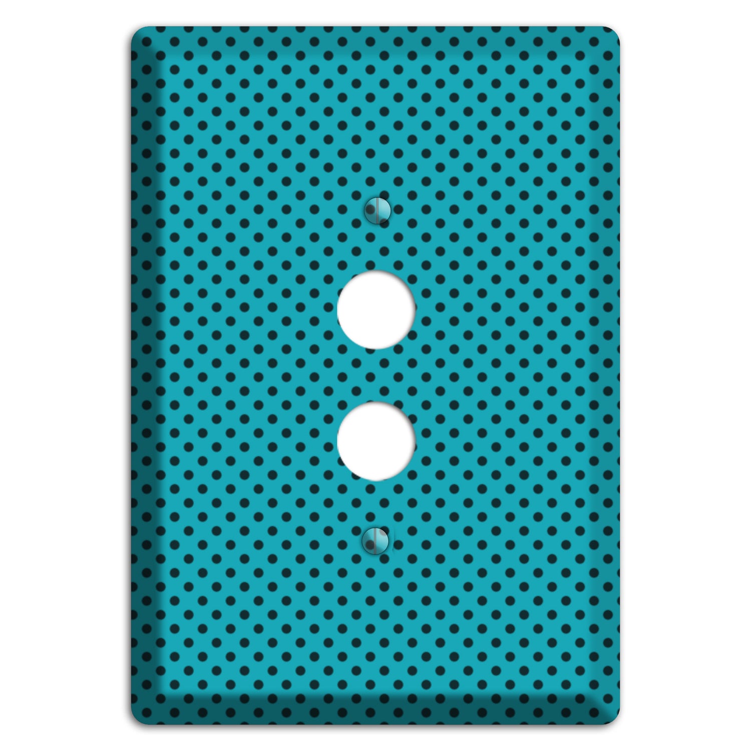 Turquoise with Polka Dots 1 Pushbutton Wallplate