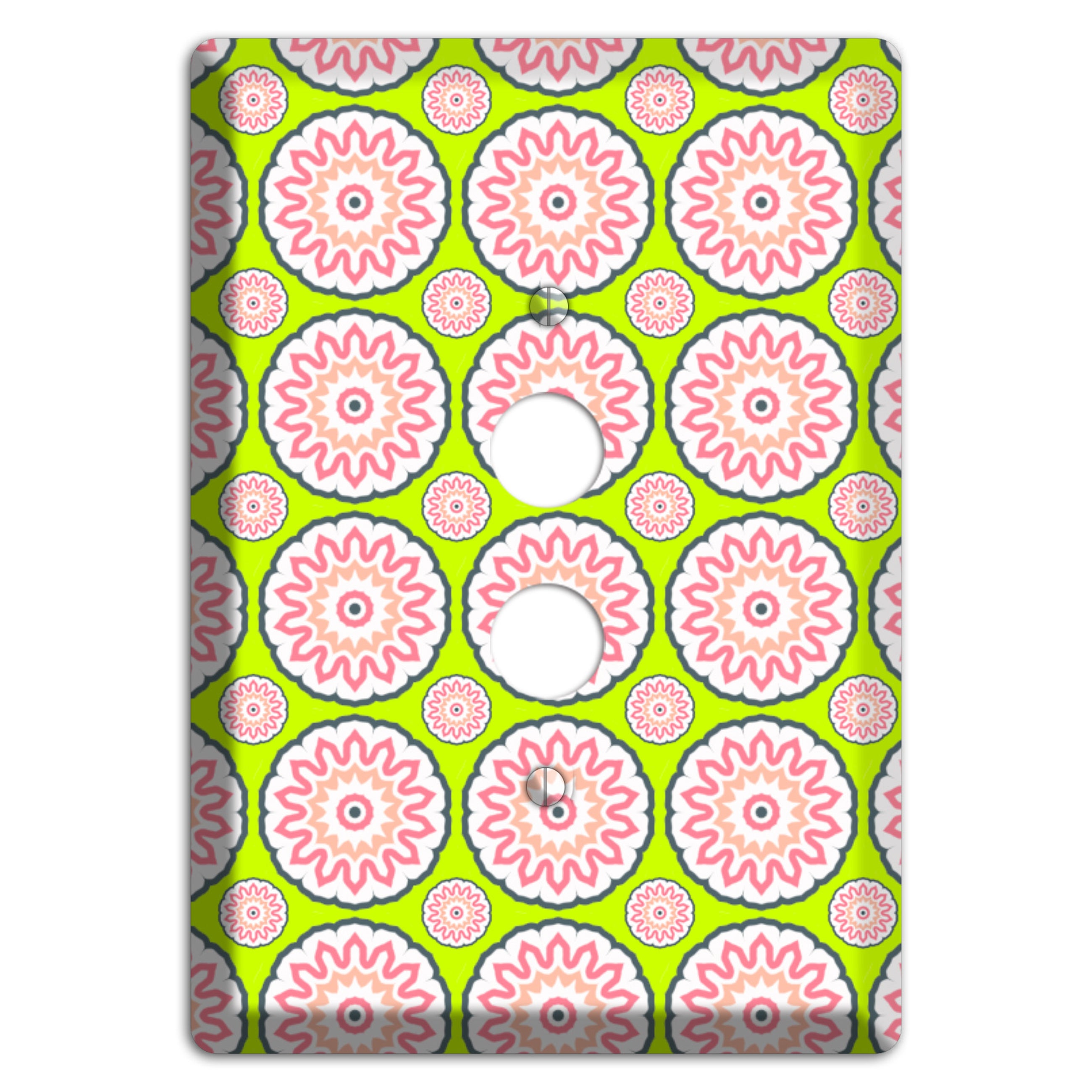 Green with Tiled Suzani 1 Pushbutton Wallplate