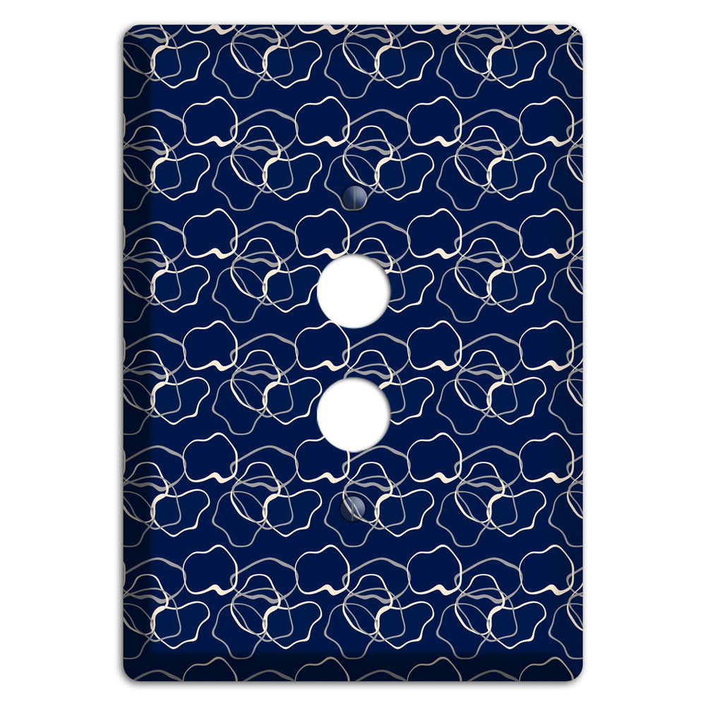 Blue with Irregular Circles 1 Pushbutton Wallplate