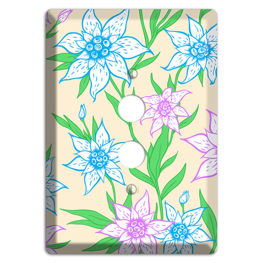 Hand Drawn Flowers Style A 1 Pushbutton Wallplate