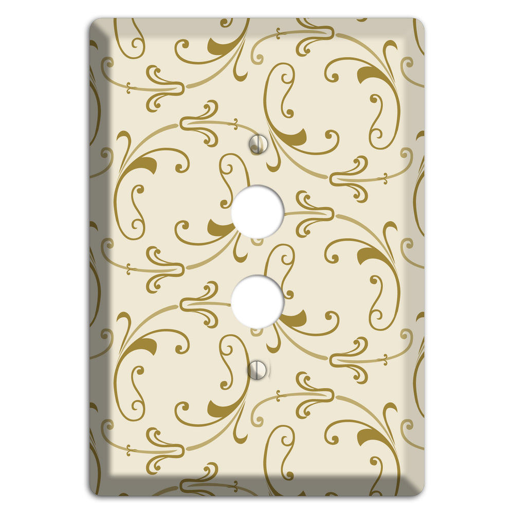 Off White with Gold Victorian Sprig 1 Pushbutton Wallplate