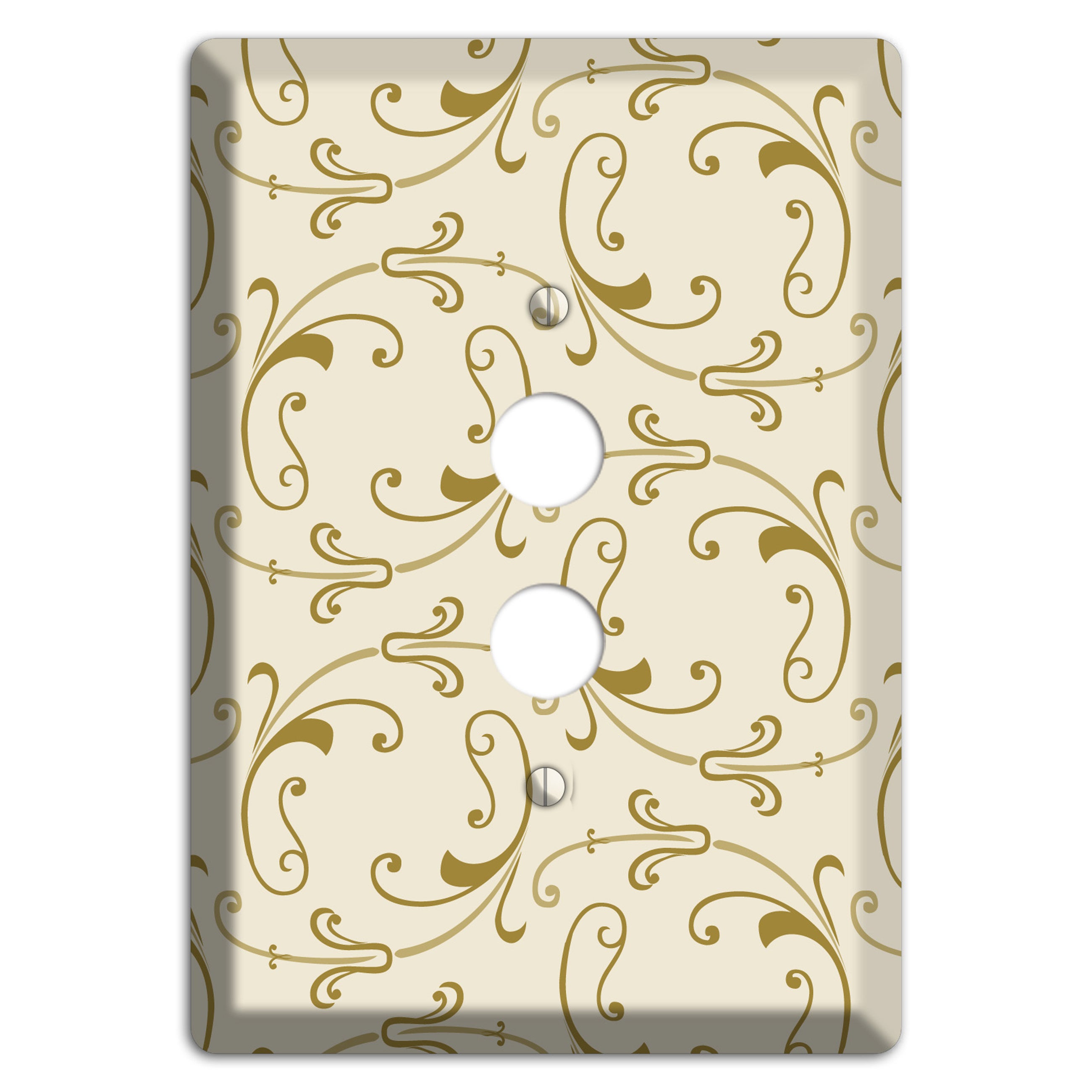 Off White with Gold Victorian Sprig 1 Pushbutton Wallplate