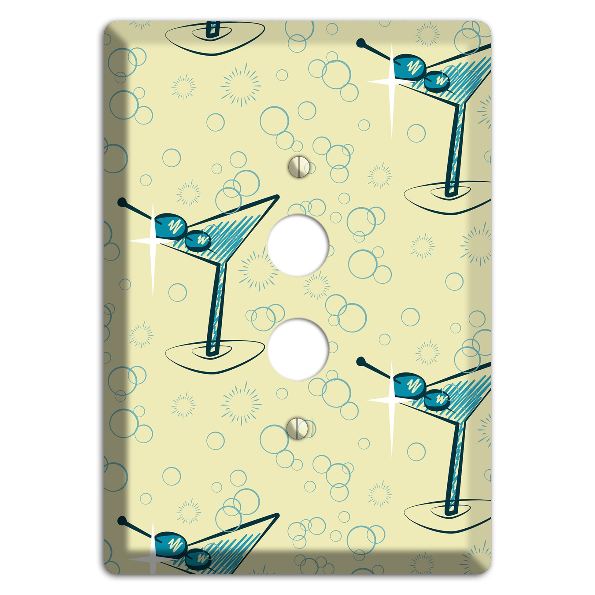 Yellow Martini 1 Pushbutton Wallplate
