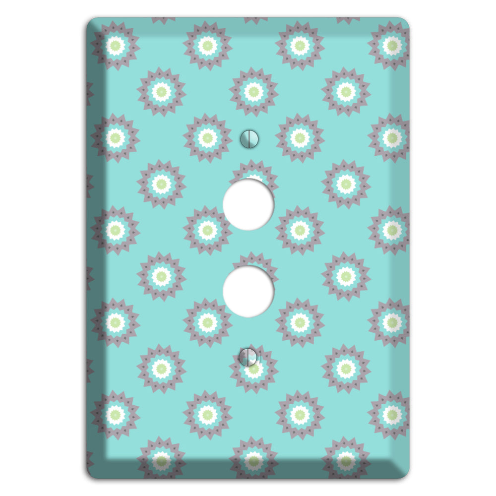Turquoise with Suzani Dots 1 Pushbutton Wallplate