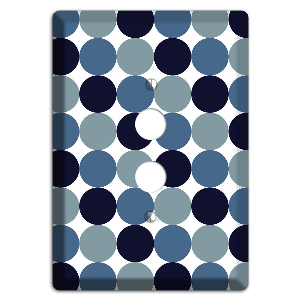Multi Dusty Blue Tiled Dots 1 Pushbutton Wallplate
