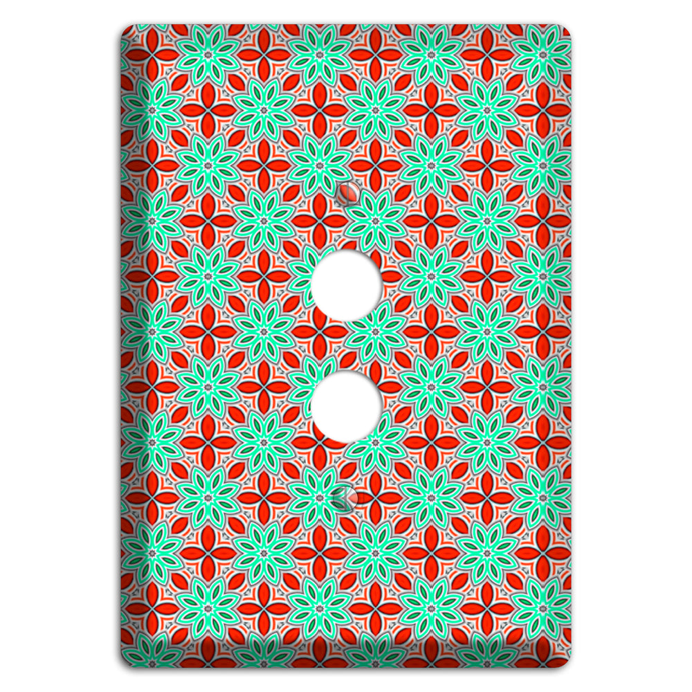 Green and Red Foulard 1 Pushbutton Wallplate