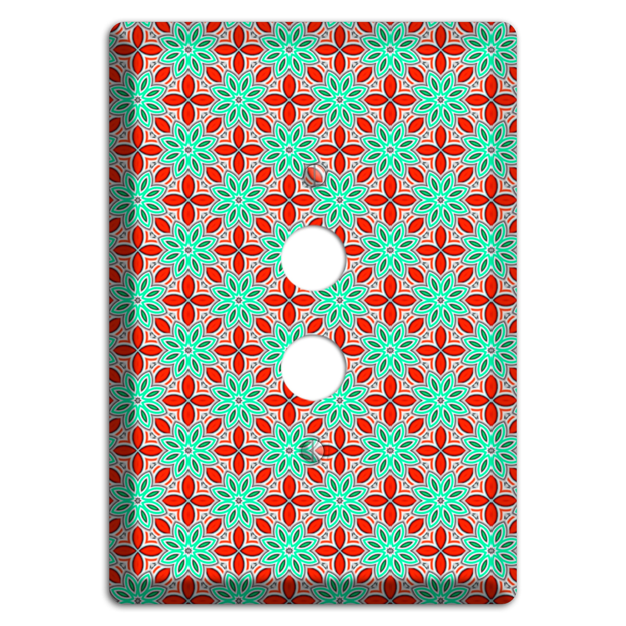 Green and Red Foulard 1 Pushbutton Wallplate