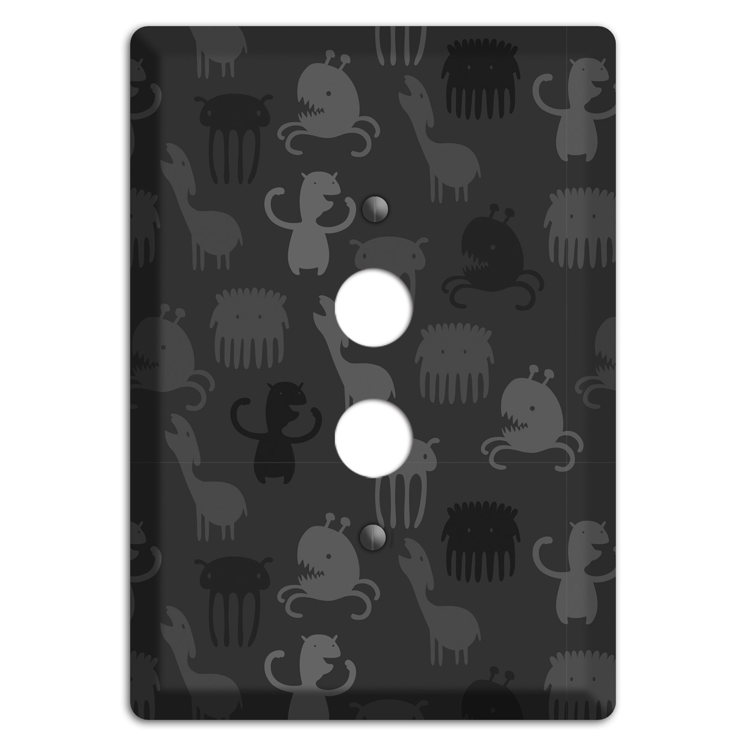 Silly Monsters Black and Grey 1 Pushbutton Wallplate