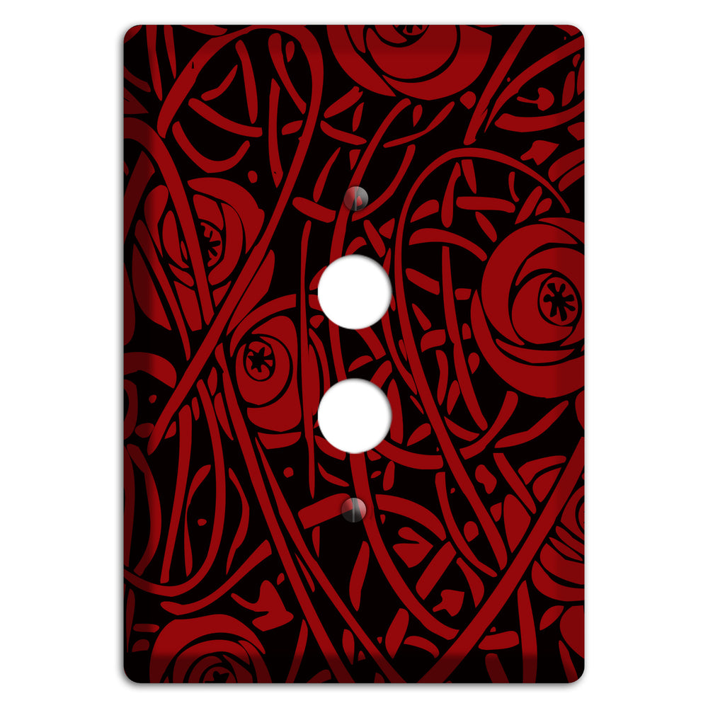 Red Deco Floral 1 Pushbutton Wallplate