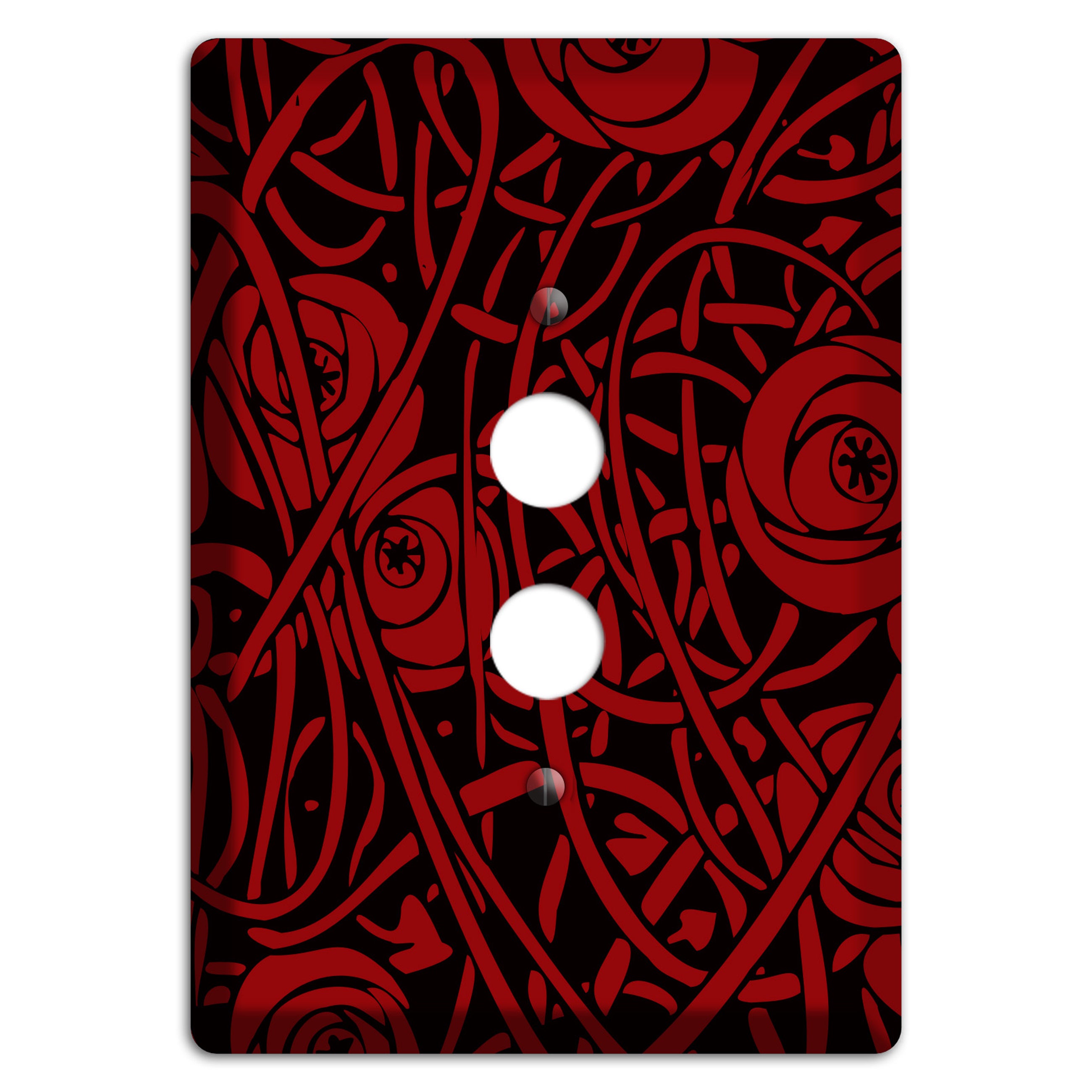 Red Deco Floral 1 Pushbutton Wallplate