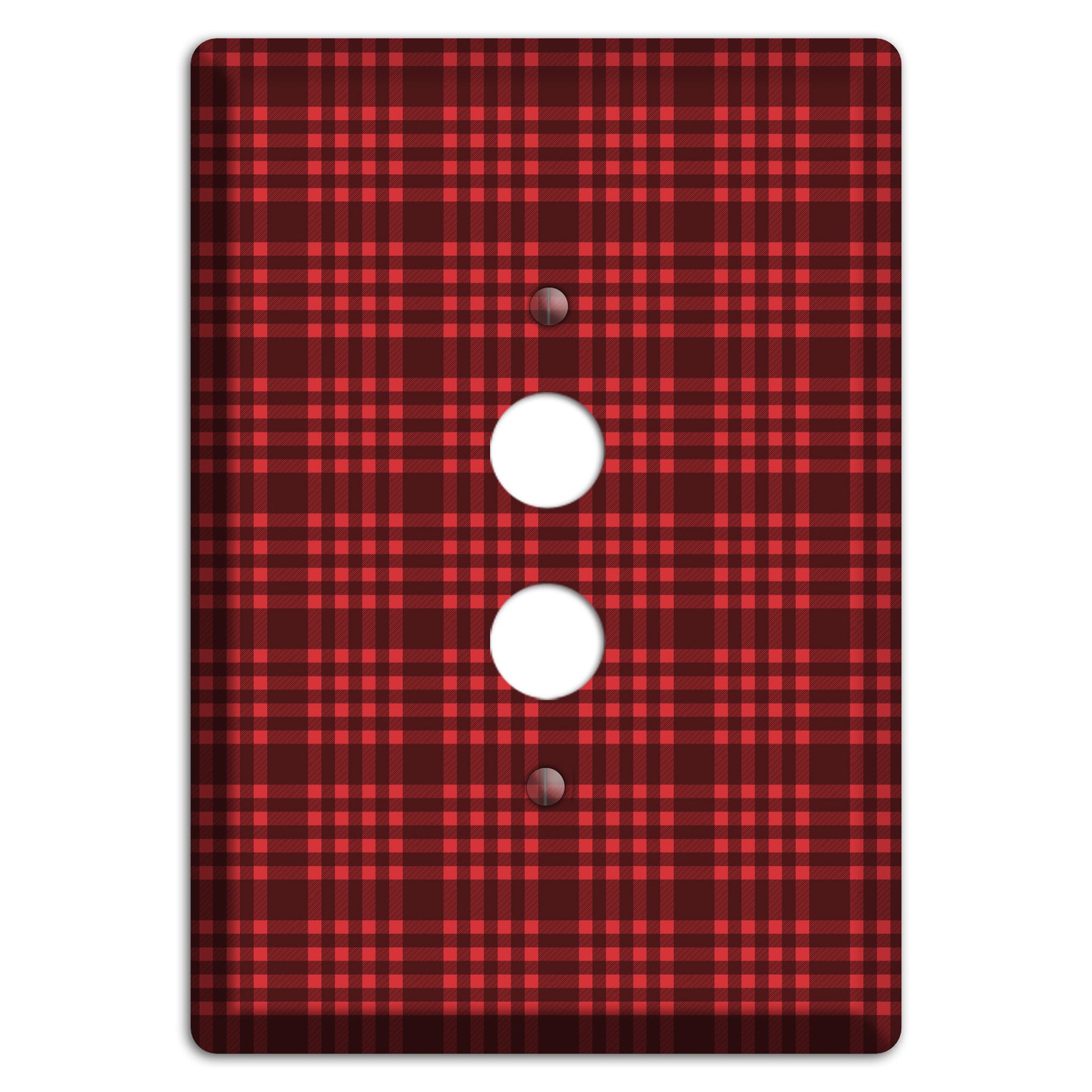Maroon Plaid 1 Pushbutton Wallplate