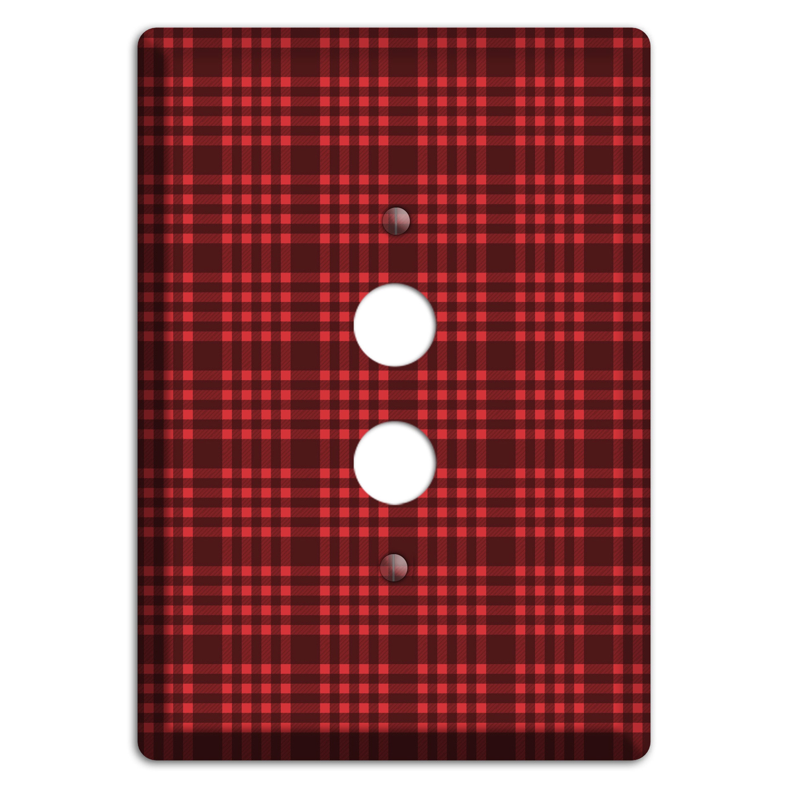 Maroon Plaid 1 Pushbutton Wallplate
